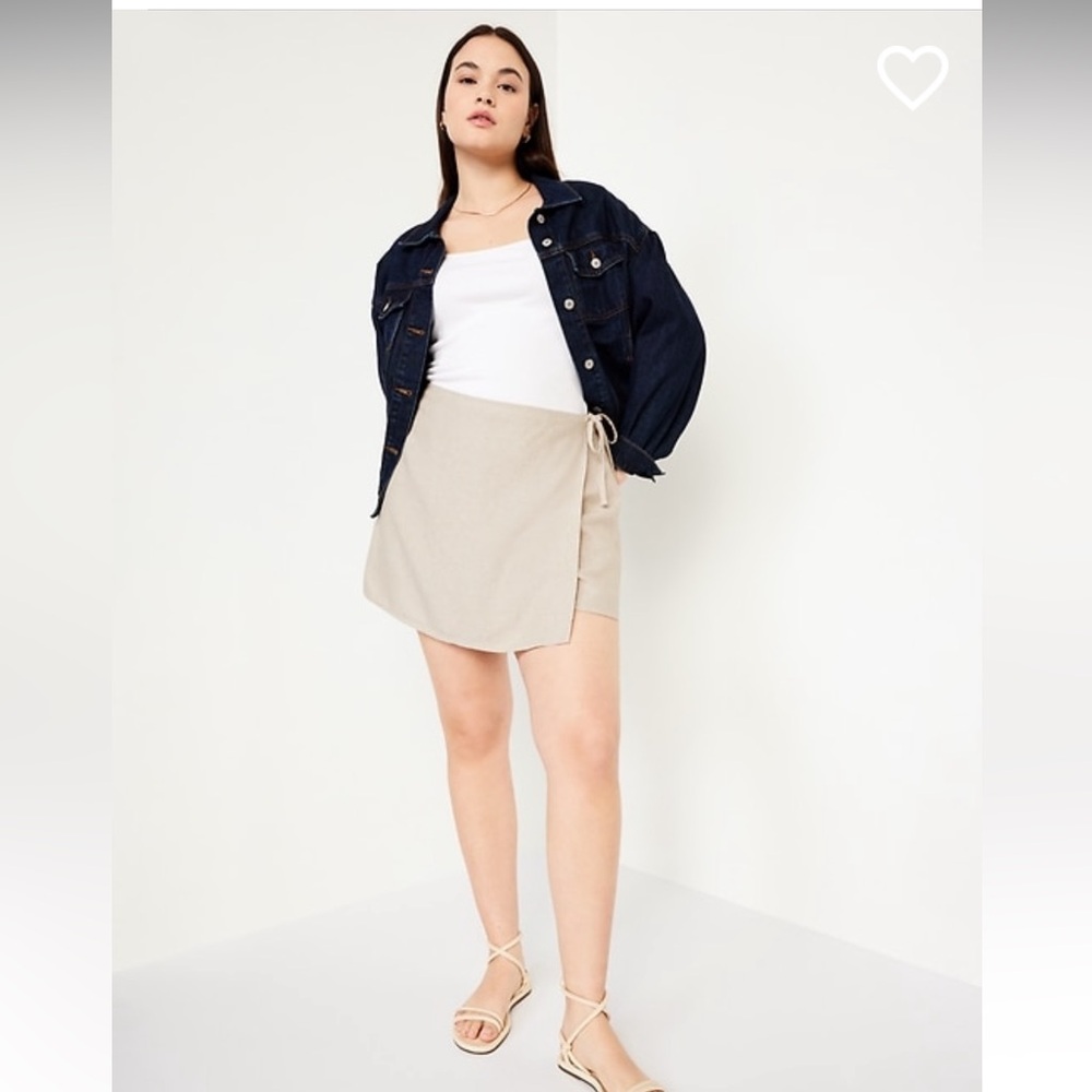 NWT old navy wrap front mini skirt Linen